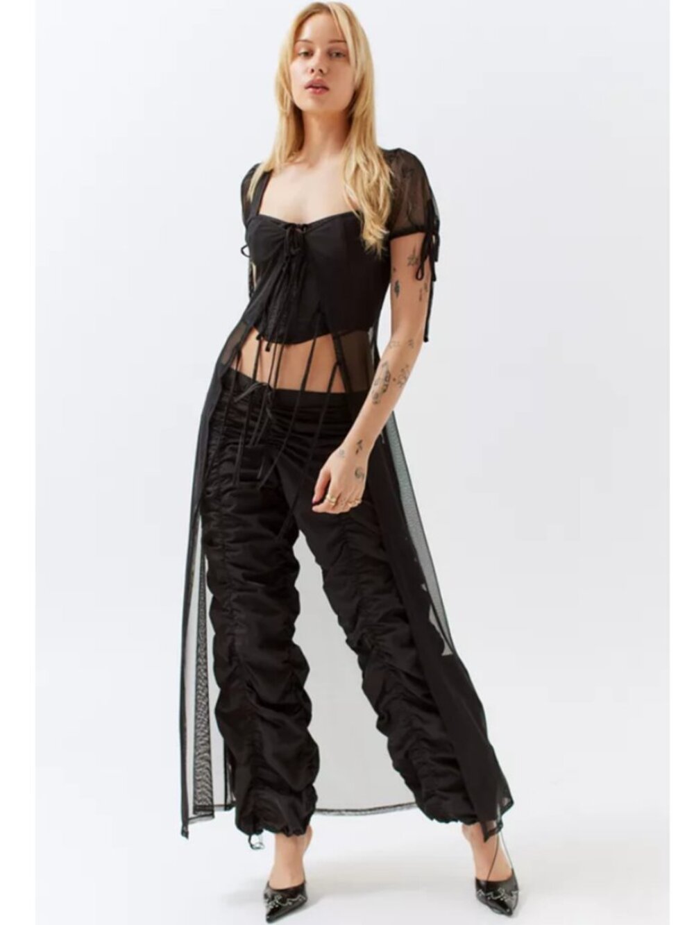 Urban Outfitters Mesh Corset Robe